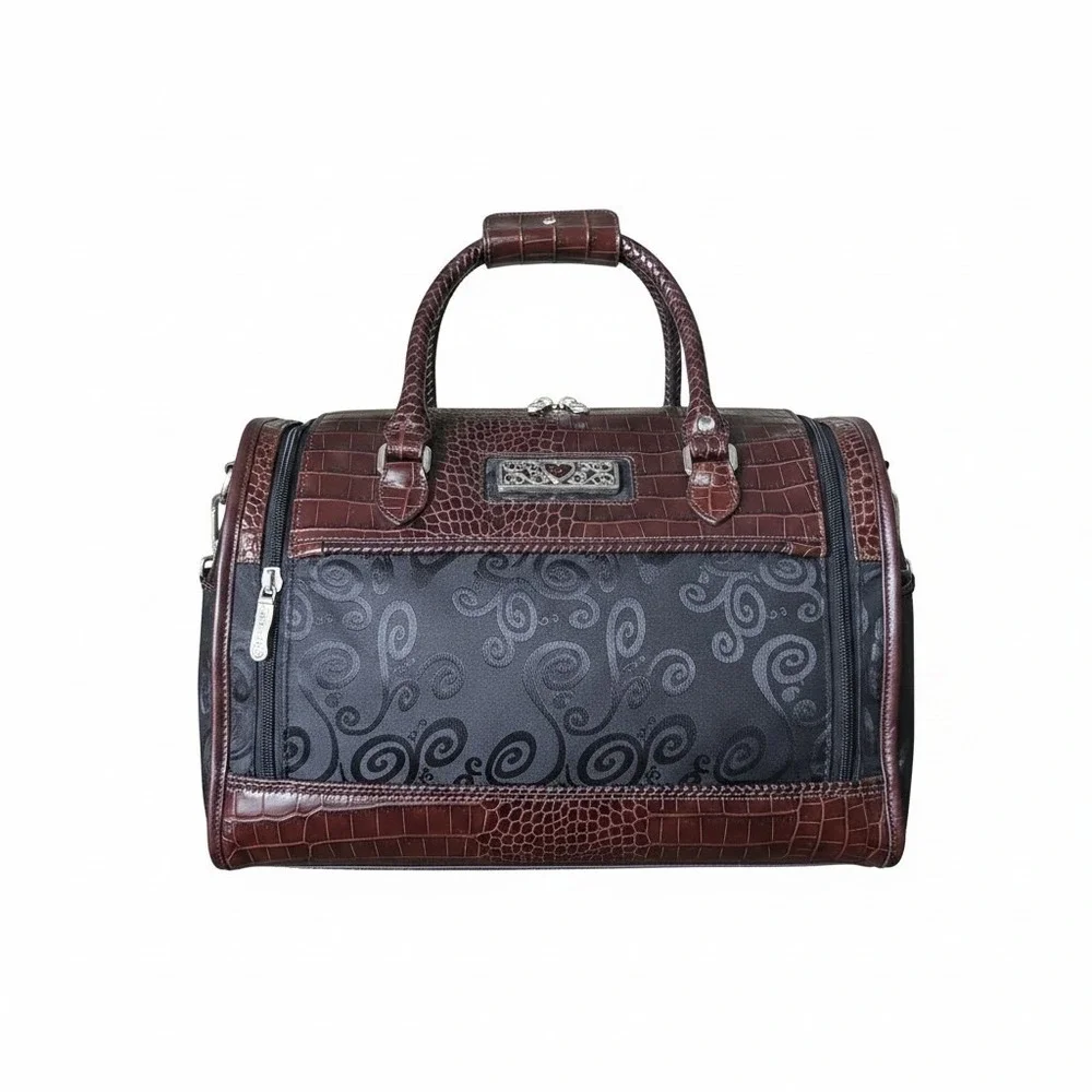 BRIGHTON Black/Brown Travel Cosmetic Toiletry Travel Bag Messenger
